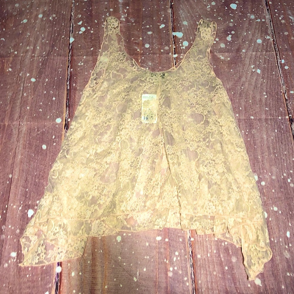 NWOT Forever21 Sheer Soft Pink Floral Tank Top